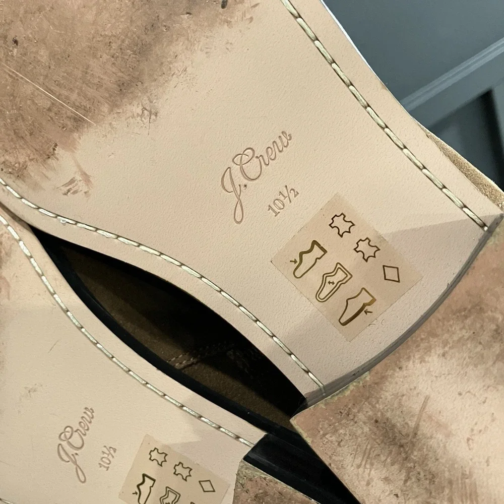 J.Crew Tan Suede Over the Knee Boots Women's Size 10.5 Low Heel Leather Sole